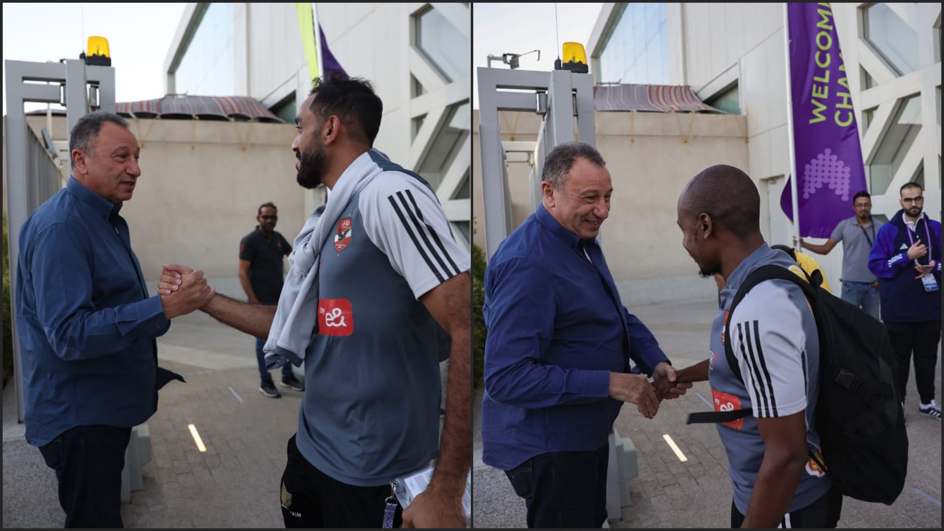 الأهلي في المونديال| الخطيب يؤازر اللاعبين قبل مباراة اتحاد جدة